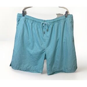 Peter Millar Seaside Swim Trunks Mens XXL Blue Crab Print 8" Pool Beach Vacation